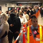 L train riders line up at Union Square around 11 p.m. on Friday night (Courtesy of Eric Yearwood)